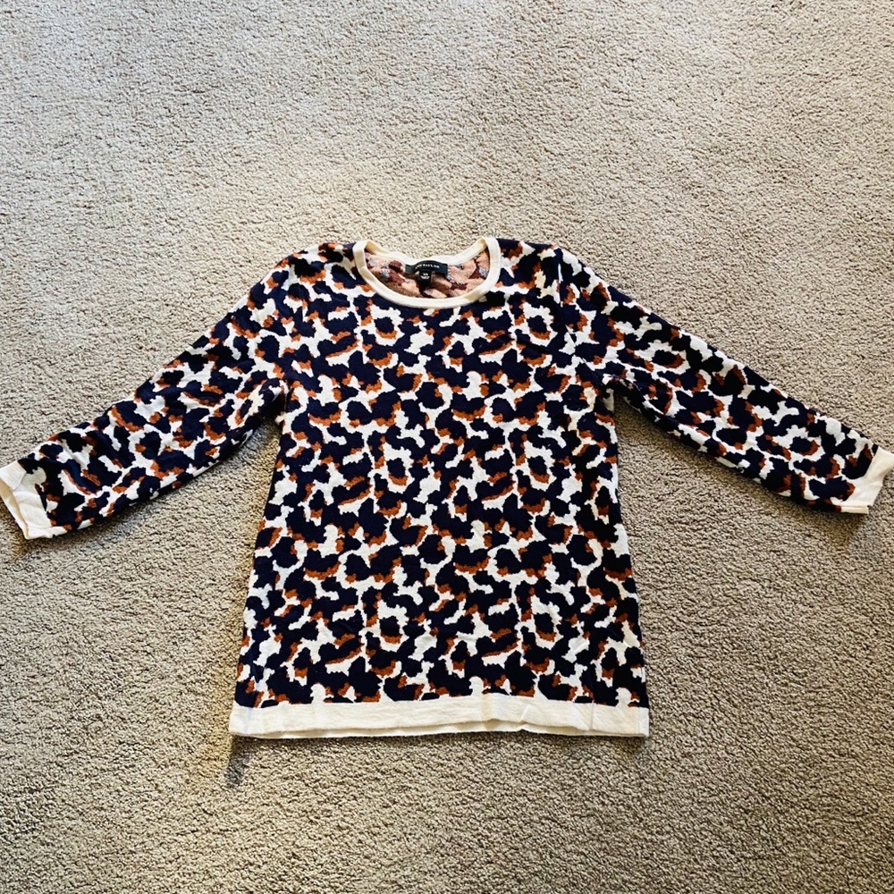 Navy/ Cognac/Ivory sweater